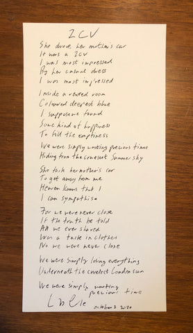American Made Handwritten Lyric Sheet – A Story Told
